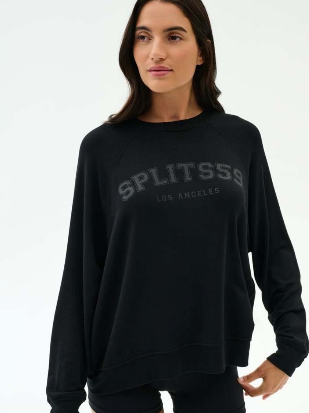 Splits59 Women's Black Logo Pullover Sweatshirt